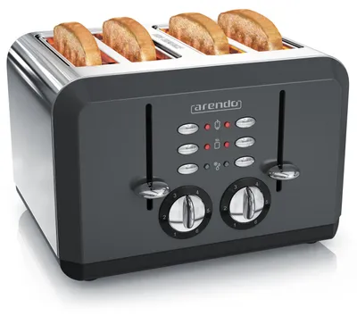 Immagine prodotto di Tostapane Arendo per 4 fette, 1630 W, automatico, acciaio inox, involucro a doppia parete termoisolante, grigio