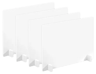 4er-Set Tisch-Trennwände aus PVC, 40x30 cm, freistehend
