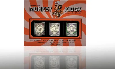 Produktbild von Monkey 47 The Monkey Kiosk Dry Gin (47% Vol) Sloe Gin (29% Vol) Dry Gin (47% Vol) je 50ml- [Enthält Sulfite]