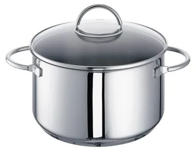 Image de ROHE Germany, marmite en acier inoxydable pour la viande, modèle Ravenna, 24 cm, capacité d'environ 5,50 litres, avec couvercle