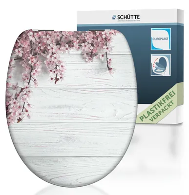 Produktbild von SCHÜTTE WC Sitz FLOWERS & WOOD, Duroplast Toilettendeckel mit Absenkautomatik, Klobrille, Toilettensitz