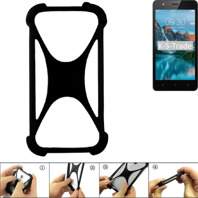 Produktbild von K-S-Trade Handy-Hülle Schutz-Hülle kompatibel mit TP-LINK Neffos C5A Silikon Bumper TPU Softcase  Smartphone Stoßschutz, schwarz