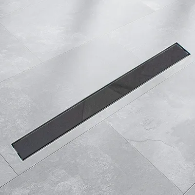 Produktbild von Bituxx Edelstahl Duschablauf Glass Schwarz 80cm x 7cm MS-16793