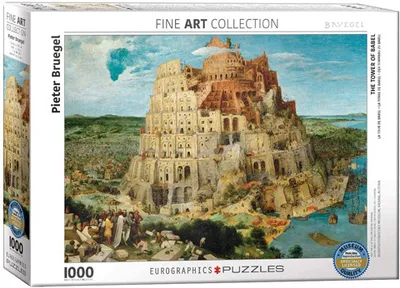 Obrázok produktu pre Pieter Bruegel - Babylonská veža - 1000-dielna skladačka vo formáte 68x48 cm bez ďalších prvkov
