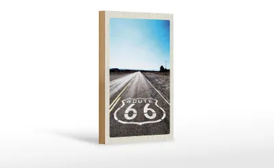 Produktbild von Holzschild Reise 12x18 cm USA Amerika Straße Route 66 Chicago
