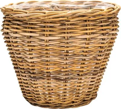 Produktbild von Pflanzkorb Leah Pure Sami Naturfaser Ø 28,5 cm H 24 cm grau braun inkl. Pflanzfolie