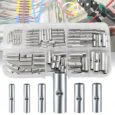 Stoßverbinder-Set, 200 Stück, Kupfer, nicht isoliert, BN0.75–BN8