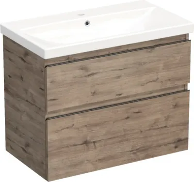 Obrázek produktu pro Koupelnová skříňka s umyvadlem Jungborn TRENTA 80 cm dub wellington