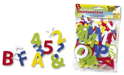 Obrázek produktu pro Folia 5261 Plstěné výseky - 150 písmen, samolepicí, různé(T)