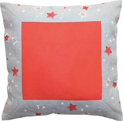Produktbild von Kissenhülle 40 x 40 cm Stickmotiv Sterne Weinachten Winter Advent 40 x 40 cm Kissenhülle - rot