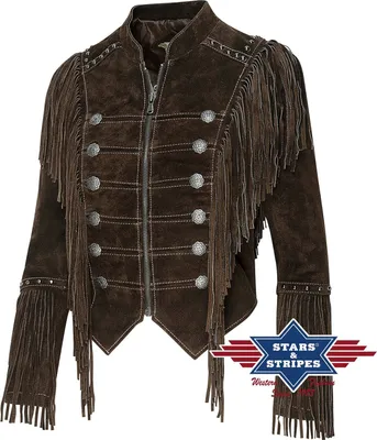 Produktbild von Damen Lederjacke Western Cowgirl Bikerin »Brianna« Braun