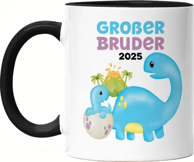 Produktbild von Großer Bruder 2025 Tasse Schwarz Baby Neugeborenes Geschwister Familie Liebe Geburt Kleinkind Stolz Geborgenheit