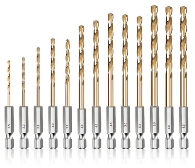 13-teiliges Holzbohrer-Set, Sechskantschaft, 1,5-6,5 mm