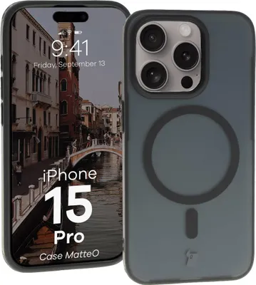 Produktbild von Bizon Case MatteO Apple iPhone 15 Pro transparent mit schwarzem Rahmen
