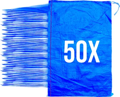 Image de Bazko Sacs à sable vides pour inondations à remplir 50 pièces | 50x80 cm | bleu | Sac en tissu PP | Sac de jardin avec cordon de serrage