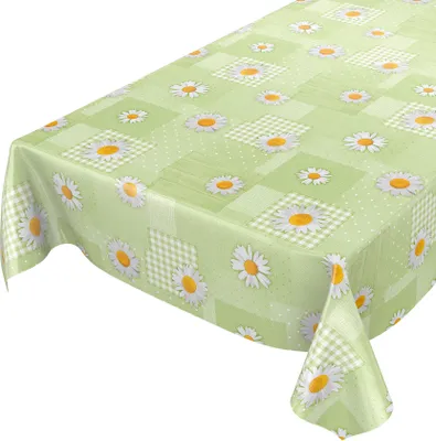 Produktbild von Tischdecke Wachstuch Blumen Grün Robust Wasserabweisend Breite 140 cm Länge 140 cm