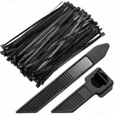 Produktbild von 100x Kabelbinder 3,6 x 200 mm schwarz – starke Nylon Kabelbinder, UV-beständig