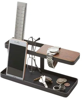 Image de Organiseur de bureau en acier noir et bois