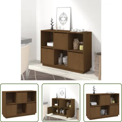 Produktbild von The Living Store Sideboard Honigbraun 110,5x35x80 cm Massivholz Kiefer
