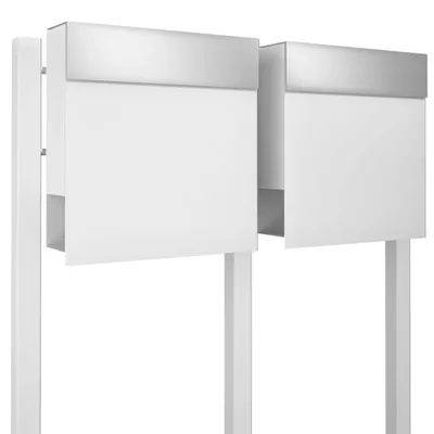 Produktbild von Briefkastenanlage Manhattan for Two in Weiß mit Edelstahlklappe