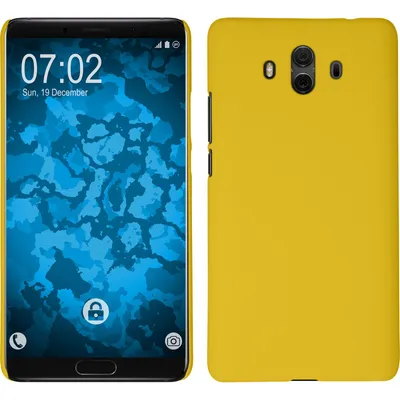 Produktbild von PhoneNatic Case kompatibel mit Huawei Mate 10 - Hülle gelb gummiert Hard-case Cover