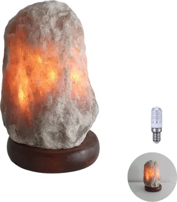 Produktbild von Salzkristall-Lampe Salzstein Salzlampe Kristal Lampe inkl. Leuchtmittel Salzkristallleuchte Salzkristalllampe Saunabeleuchtung 20cm ca. 1-2Kg