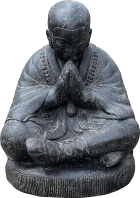 Produktbild von Stonox Shaolin Mönch Figur Nesux Anjali Geste Steinguss 62x64x80cm