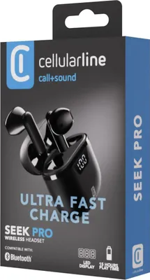 Zdjęcie produktu dla Cellularline 8018080461460, True Wireless Stereo (TWS), Połączenia/muzyka, 90 g, Zestaw słuchawkowy, Czarny