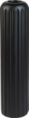 Produktbild von VIVANNO Bodenvase Fiberglas VERTA Säule, Wellenschwarz matt mit Muster - 20x80 cm
