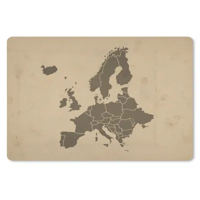 Produktbild von MuchoWow® Schreibtischunterlage Karte - Europa - Braun 60x40 cm - XXL Mauspad - Großes Mauspad