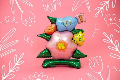 Produktbild von Folienballon Blumen 86x80,5cm stehend mit Luftfüllung - Bunt