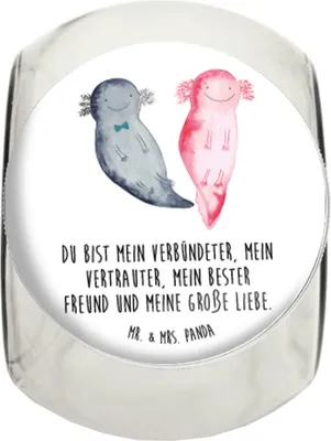 Produktbild von Mr. & Mrs. Panda Teedose Axolotl Freundin XL 2000ml - Weiß - Geschenk, Freund, Molch, Lebensmittelbehälter, Lurch, Kaffeedose, Vorratsdose, keksglas, Frischhaltedose