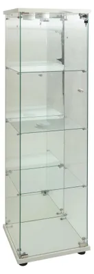 Image de Vitrine réfrigérée - Vitrine d'exposition avec éclairage LED - 4 niveaux - Porte verrouillable - Vitrine pour collectionneurs - Blanche