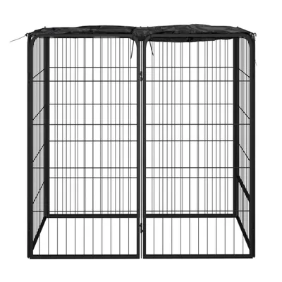 Immagine prodotto di Box Cani a 6 Pannelli Nero 50x100cm Acciaio Verniciato Polvere