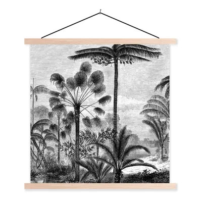 Produktbild von MuchoWow® Textilposter Design - Bäume - Natur - Pflanzen - Botanisch 120x120 cm mit holzfarbenen Rahmen - Textil-Poster