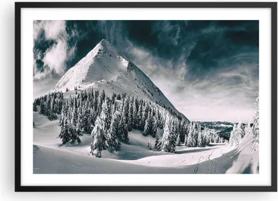Produktbild von Gerahmtes Poster - Schwarzer Rahmen - Dunkel Himmel Berg - 70x50 cm - Wand Bild - Wanddeko - Wandbilder - Kunstposter - Wandposter - Bilderrahmen - Bilder - Kunstdruck - P2BAA70x50-4459