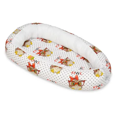 Produktbild von Babyschlafsack Cocoon, weiß mit Eulen-Design, passend für Babys von 0 bis 8 Monaten