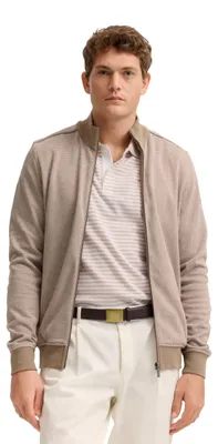 Produktbild von bugatti Herren Sweatjacke Modern Fit mit Stehkragen und Jacquard-Muster