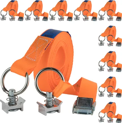 Produktbild von Safetytex Klemmschloss Gurt mit Single Fitting 250kg 25mm x 5m Airlineschiene 10 Stück