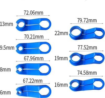 Productafbeelding van 7-delige set gereedschap voor het loskoppelen van brandstofleidingen in auto's, inclusief gereedschap voor het verwijderen van de oliekoeler van de versnellingsbak. Geschikt voor leidingen met een diameter van 1/4 tot 7/8 inch
