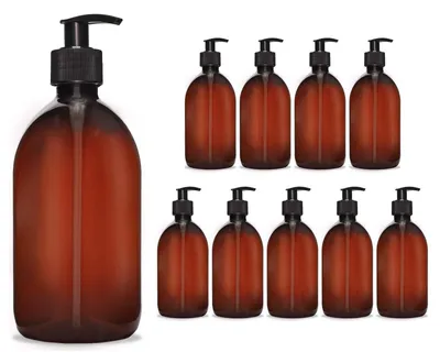Zdjęcie produktu dla Zestaw 10 wielokrotnego użytku dozowników mydła o pojemności 500 ml, idealnych do łazienek i kuchni
