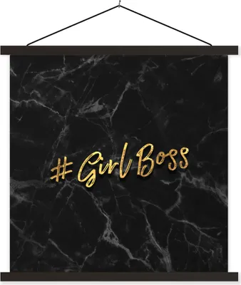 Produktbild von MuchoWow® Textilposter Zitate - Mädchen - Gold - Marmor 40x40 cm mit schwarzem Rahmen - Fotos