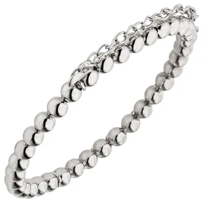 Produktbild von Elastisches Armband Kugelarmband aus 925 Silber rhodiniert 16,5cm dehnbar