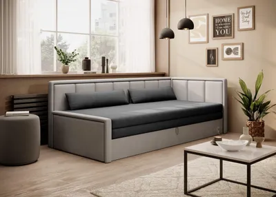 Produktbild von Krudox FULG 3-Sitzer Schlafsofa ausziehbar 214×77×82 cm mit Bettkasten, Stauraum und Kissen, Schlaffunktion 150×200 cm, Stoff POCO 4/3, rechts