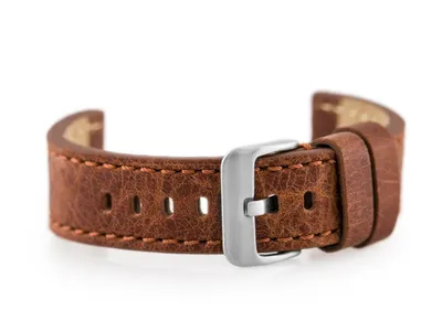 Produktbild von Ledergürtel für die Uhr W48 - Premium - Dunkelbraun i - 22 mm
