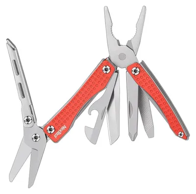 Produktbild von Multifunktionswerkzeug 10-in-1 Rot Faltbar Zange Schere Schraubendreher Camping Outdoor