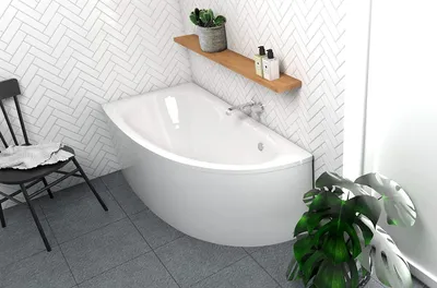 Image de ECOLAM Baignoire d'angle Milena 150x70 cm gauche + tablier | bonde vidange et trop-plein automatique | pieds + silicone | Set complet