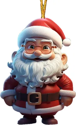Produktbild von Weihnachtsmann-Ornament, 2D-Acryl-Cartoon-Weihnachtsmann mit Geschenkbox, Weihnachtsbaumschmuck für die Weihnachtsdekoration