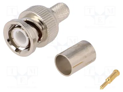 Image de 1 connecteur BNC droit, 75Ω, mâle, à connexion par sertissage, connecteur BNC