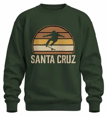 Obrázek produktu pro Mikina s kapucí Santa Cruz, retro design, vintage motiv západu slunce, pro surfaře, barva: zelená, velikost: XXL